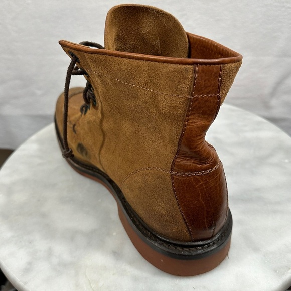 Frye Wallace brown suede lace up boot leather distressed - Picture 2 of 15